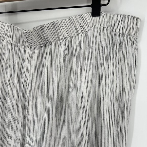 J JILL size 16 LINEN STRETCH Zinc Multi Striped Linen Blend Pants - Picture 7 of 9